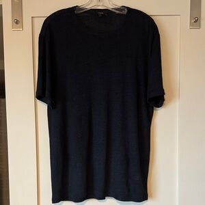 Vince Navy Short Sleeve Linen Tee